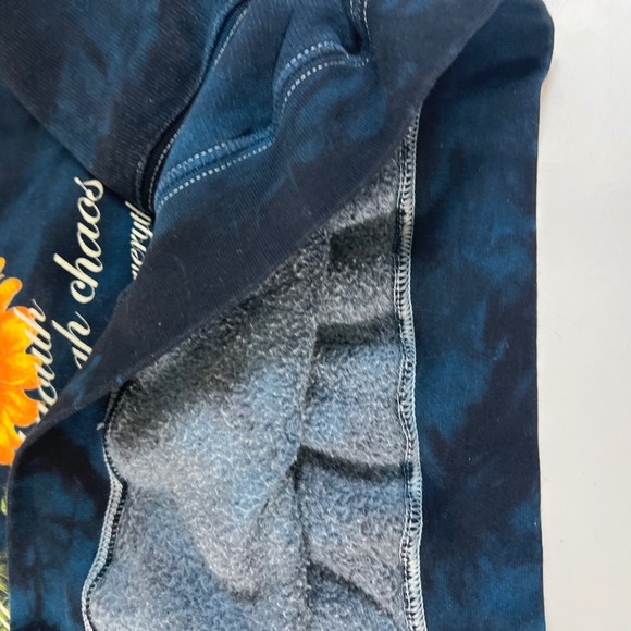 Civil Regime Tie Dye Hoodie Sunflower‎ Graphic Print Blue Black Size L - Picture 10 of 15